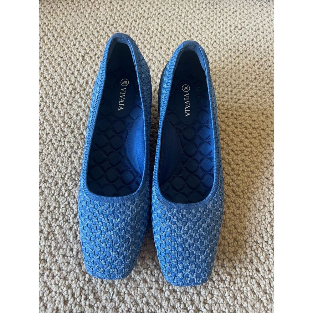 Vivaia Margot Square-Toe Wedge in Denim - Picture 3 of 8